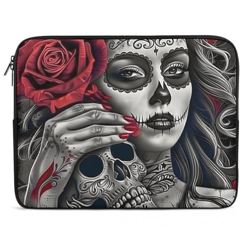 Funda para portátil Mujer y Calavera 13/15 pulgadas resistente