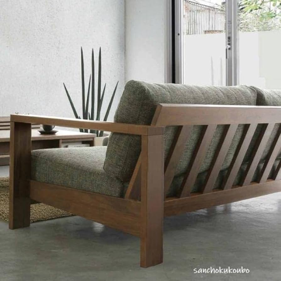 3人掛けソファ 布張り 木製フレーム 幅180×奥80cm 3人掛けソファ 布張り 木製フレーム 幅180×奥80cm