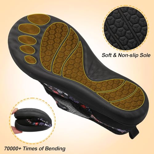 Image of LeIsfIt Womens Slippers Wide Diabetic Shoes Adjustable Arthritis Edema House Shoes Indoor Outdoor Slippers