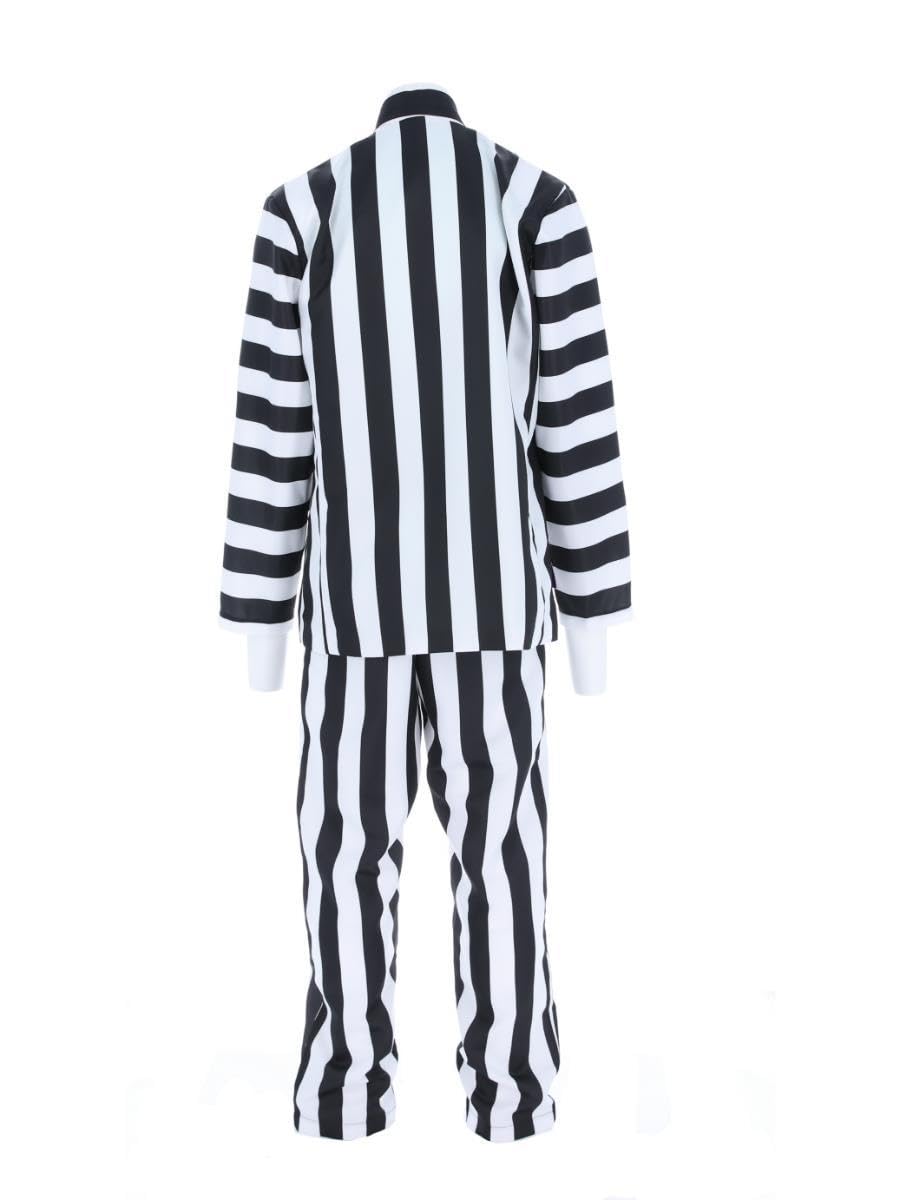 Smiffys Beetlejuice - Costume da bambino con giacca, camicia finta cravatta e pantaloni, licenza ufficiale Warner Brothers, costume classico Beetlejuice a righe con costumi per la famiglia abbinati