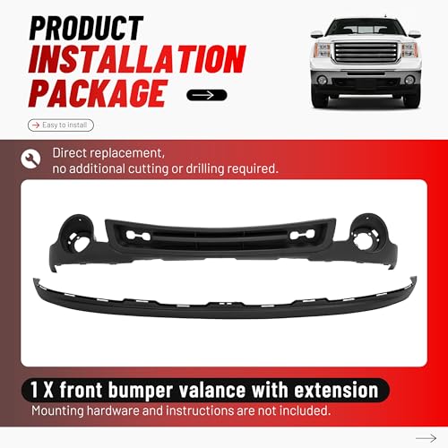 ALMULOO Bumper Valance Panel Extension Compatible with 2007-2013 Sierra by ALMULOO - Used condition - Image 5