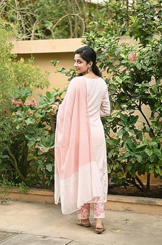 Image of ANNI DESIGNER Women's Rayon Viscose Straight Printed Kurta with Pant and Dupatta | Elegant Floral Print Kurti Set | Soft Breathable Fabric | Stylish Ethnic Outfit for Office, Festive & Casual Occasion