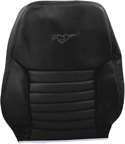 Fundas de asiento de cuero perforado auténtico 1999, 2000, 2001, 2002, 2003, 2004, 2004, Ford Mustang GT V8 convertible (negro carbón oscuro, parte