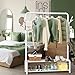 Simple Houseware 52-Inch Freestanding Closet Garment Rack with Storage Shelves and Coat/Hat Hooks, White