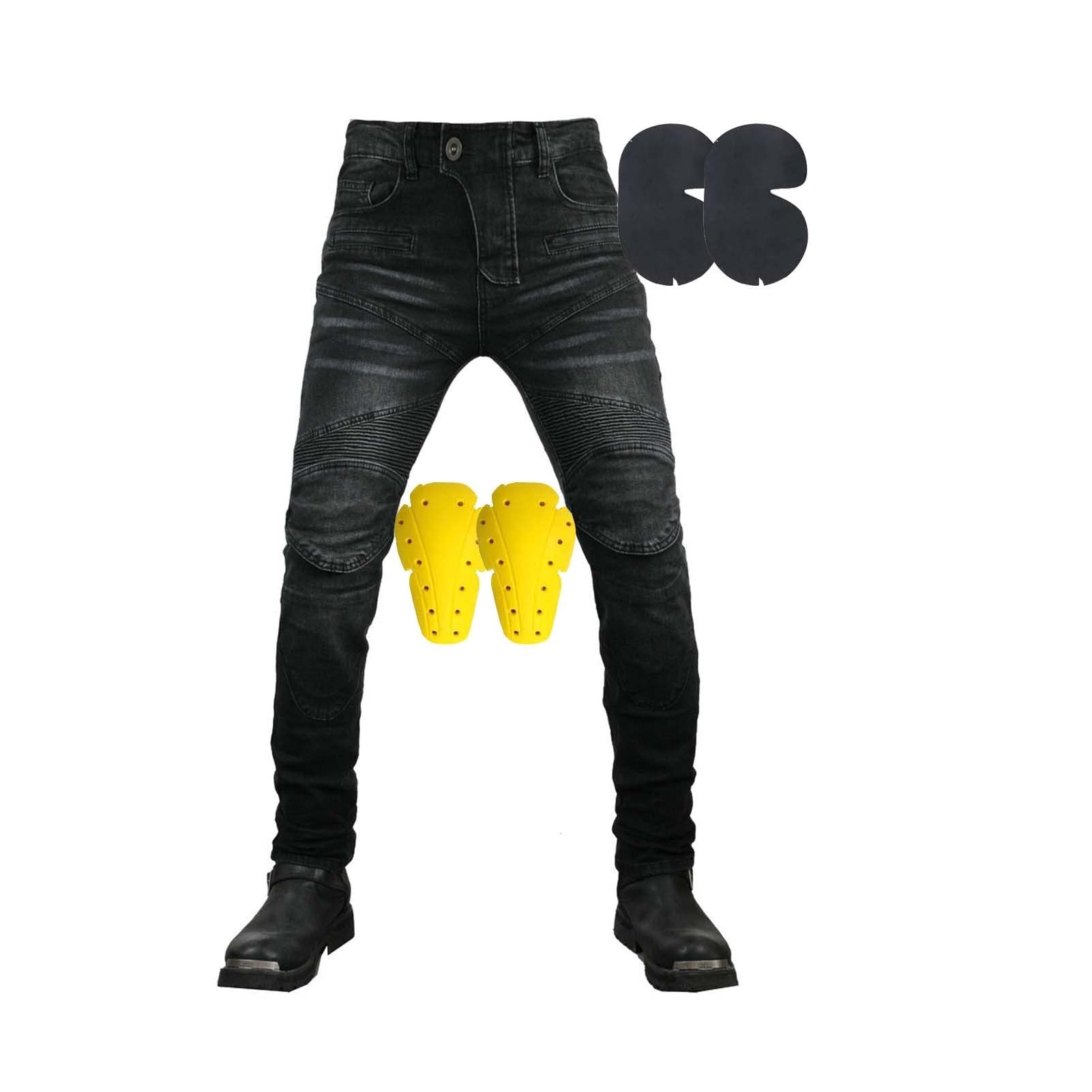 Protective Motorcycle Jeans Dirt Bike Racing Jeans Motocross Gifts For Men Sports Protective Pants (Color : A, Size : Large)