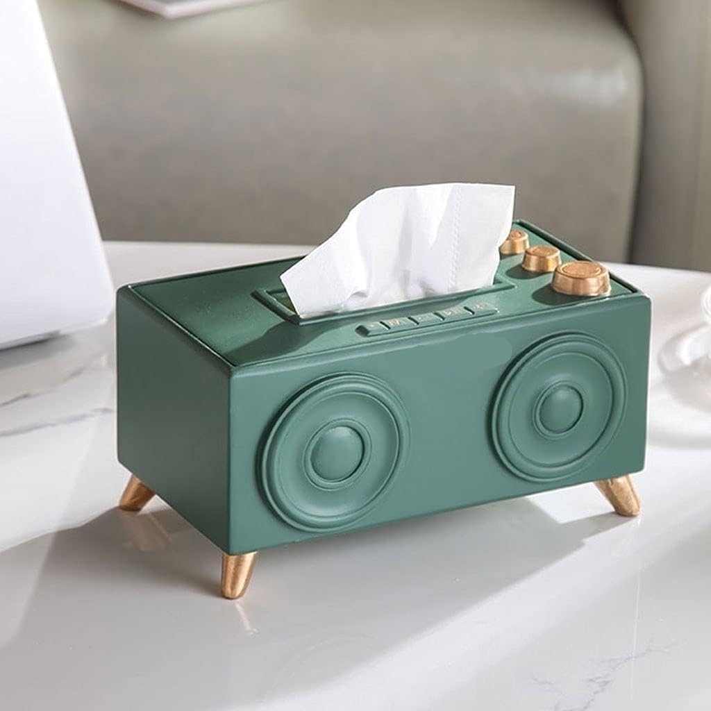 Tissue Box Cover Creative Household Tissue Box Living Room Desktop Decoration Tissue Box Storage Box Simple Tissue Box (Color : Dark Green, Size : One Size)