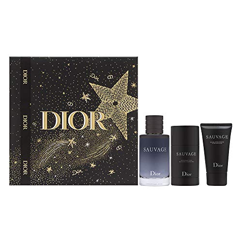 Sauvage by Christian Dior for Men 3 Piece Set Includes: 3.4 oz Eau de Toilette Spray + 2.6 oz Deodorant Stick + 1.7 oz After Shave Balm