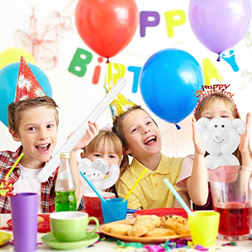 Long Twisting Balloons White 100Pcs, 260Q Latex Balloons Magic Long Balloons For Diy Twisting Animals Flowers, Solid Color Latex Balloons For Christmas Birthday Wedding Party Decorations Supplies #TOP5