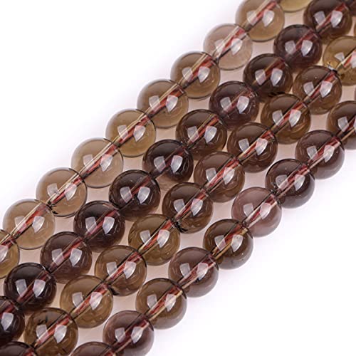 GEM-Inside Gray Smoky Quartz 8mm 15 Inch Strand for Jewelry Making