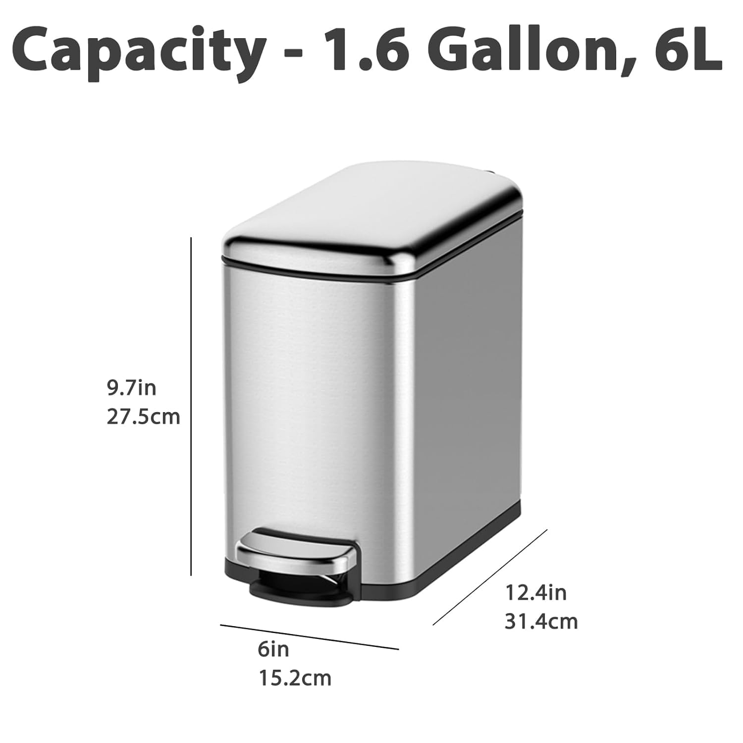 Avante™ Series Made in The USA, Black Dual-Stream, Trash and Recycling Center,2-30-Gallon Shallow Units, Open Top, Liners Included
