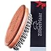 ZilberHaar Pocket Beard Brush - 100% Boar Bristles with Firm Natural Hair - Best Beard and Skin Care for Men and Beard Grooming - Pocket Size and Travel Friendly - German Quality