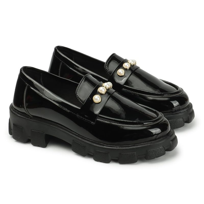 strasse paris Upper Beads Detailed Loafers for Women & Girls-picture-17