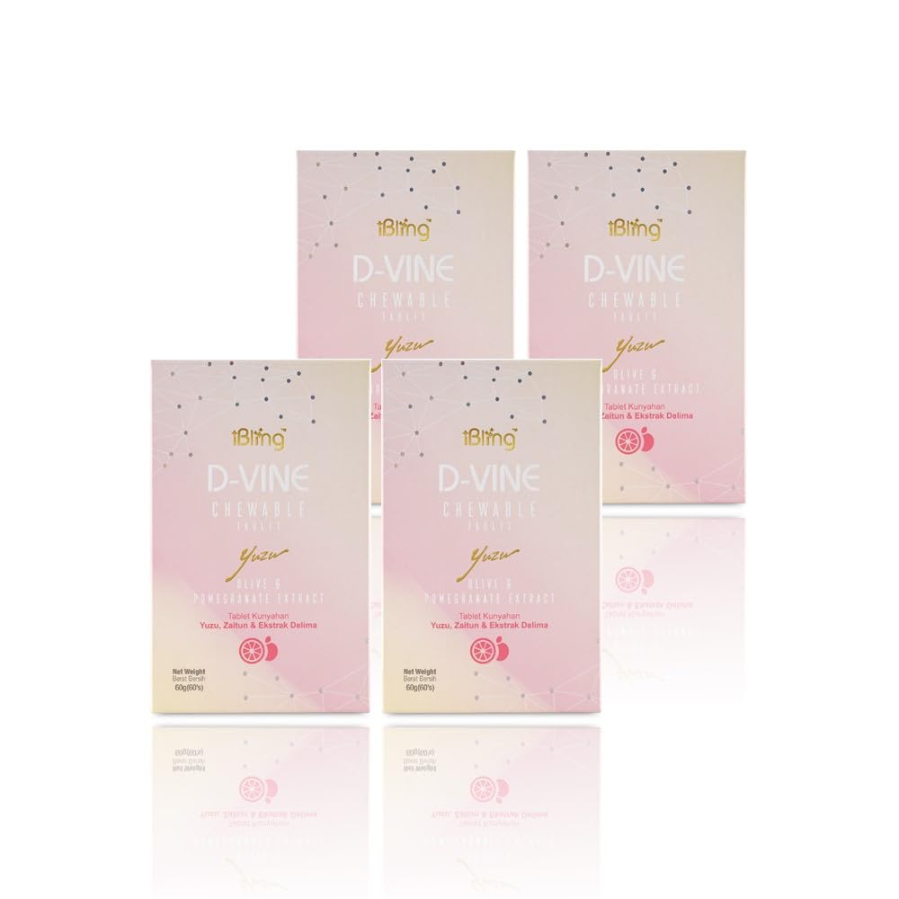 WELLOUS Ibling D-Vine Anti Aging Pomegranate Extract Chewable Collagen Tripeptides Glowing Skin Firming 60 Tablets Bottle Pack of