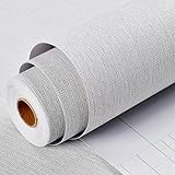 HELLKIT Grasscloth Peel and Stick Wallpaper Textured Gray Fabric Wallpaper Faux Linen Wallpapers 15.7'x78.8' Textured Contact Paper for Cabinets Self Adhesive Removable Wall Paper for Bedroom