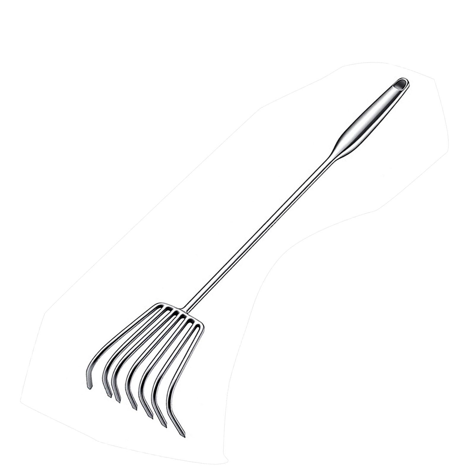Osniyaw Stainless Steel Hand Tool With 7 Robust Points And 50Cm Shaft Designed For Coastal And Garden Use Slip Garden Grip