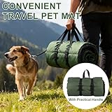 Feelhap Hundedecke 110x68cm Waschbares,Hundedecke für Unterwegs Wasserdicht,rutschfeste Hundematte Komfort und Weiches Wasserdichtes Hundebett,Outdoor,Reise,Auto-Kofferraum Hundekissen (Dunkelgrün)