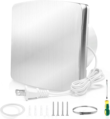 WiseWater Extractor de baño de 140CFM, 35 dB, conducto de 6 pulgadas, ventilador extractor de panel de 7.6 pulgadas, ventilador de ventilación