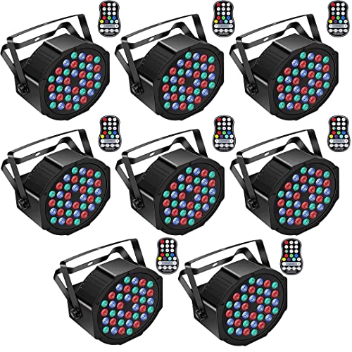 Rechargeable Par Lights 36W Rgb Battery Powered, Wireless Led Par Lights Dj Uplights Sound Activated Remote Control For Wedding Events Club Party Church Stage Lighting - 8 Pack #TOP14
