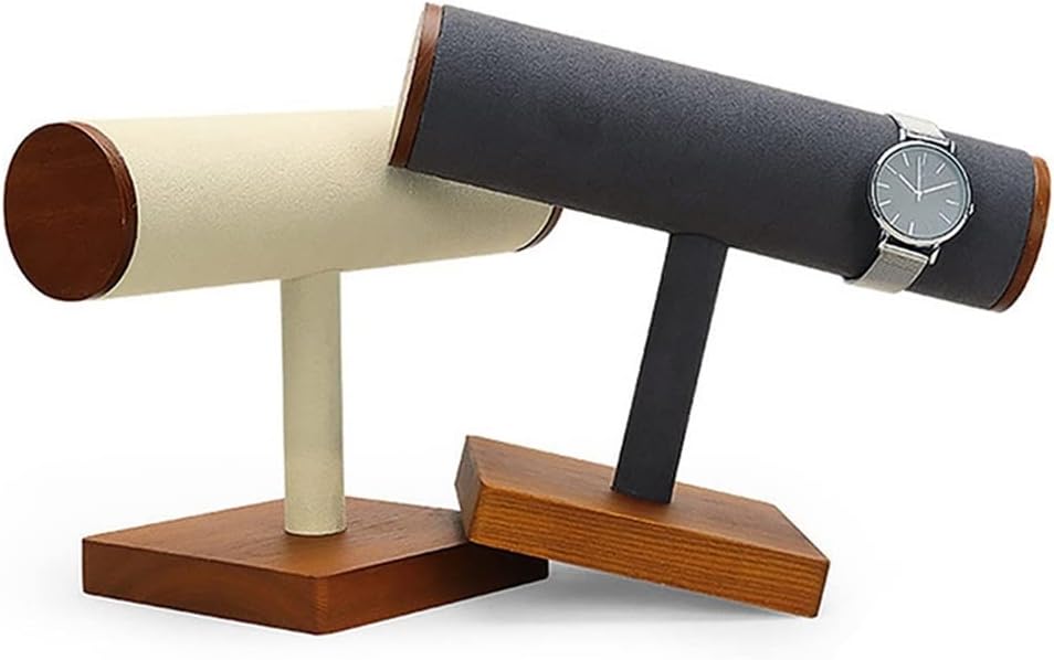 Wooden Bracelet Chain Watch T-Shaped Rack Jewelry Display Holder Organizer Storage Stand(E)