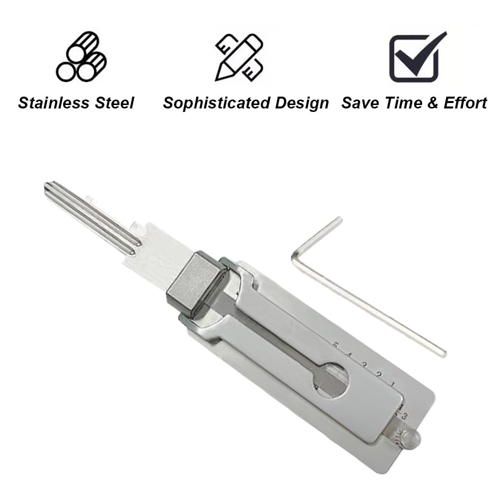 Chiave Decoder 2 in 1 in acciaio inox Strumento di cracking chiave Lettore di chiavi (SS002Pro, chiave inclusa)