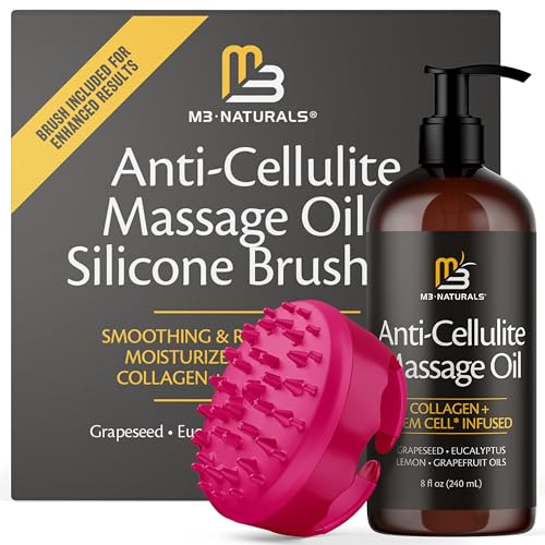 Anti Cellulite Massage Oil and Silicone Body Brush –...