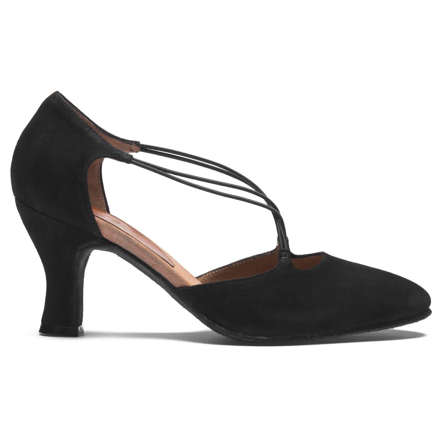 Rumpf 9112 Tanzschuhe Wildleder Latein Salsa Rumba Tango Ballroom Schuhe, Chromledersohle Absatz 7 cm Made in Italy