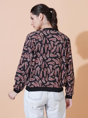 Image of 9 Impression Women's Printed Bomber Jackets | Full Zipper Regular Jacket | Casual Sweatshirt | Oversized Jackets for Women | Outdoor Office Wear Winter Jackets