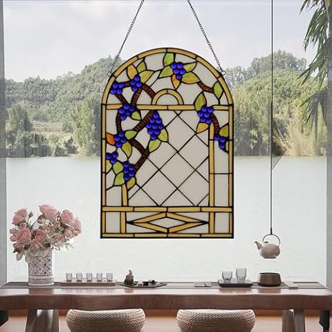 bwkoiujes Handcrafted Stained Glass Suncatcher Cover
