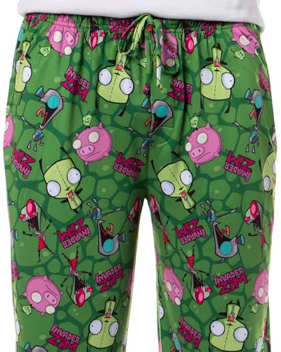 Invader ZIM Adult ZIM Gir and Pig AOP Tossed Print Sleep Pajama Pants Loungewear Sleepwear for Men Women3