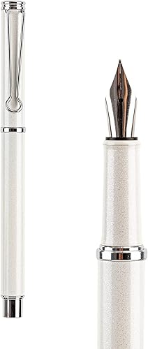 Vista 22 de AIHAO Pluma estilográfica recargable, punta fina, pluma estilográfica de metal con caja de regalo, tinta negra, 2 cartuchos de tinta en un juego