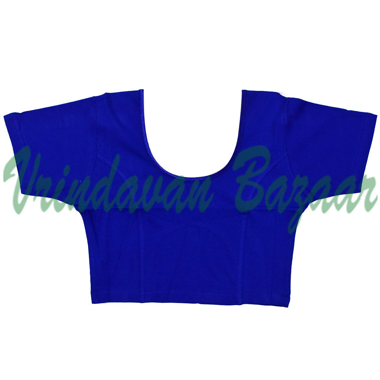 VRINDAVANBAZAAR.COM Indian Tunic Tops Readymade Cotton Lycra Saree Blouse for Women Navy Blue-XXXL