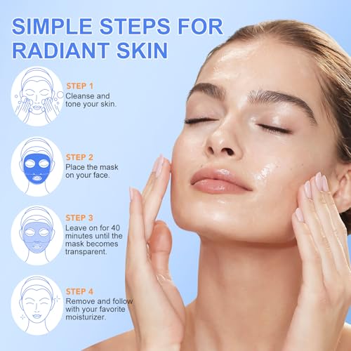 Collagen Maske Overnight, 6 Stück Collagen Maske, Tiefenwirksame Anti-Falten Lifting für Alle Hauttypen, Reduziert Feine Linien & Falten, Anti-Aging