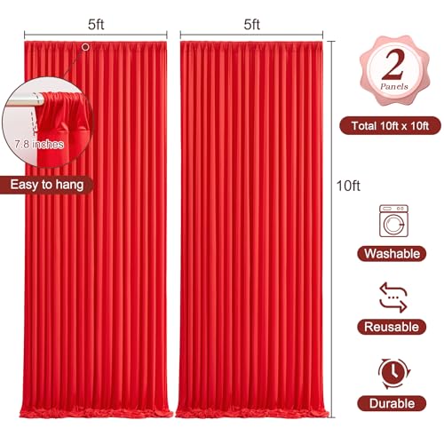 Telones rojos con luces para fondo fotográfico 10x10 ft miniatura 4