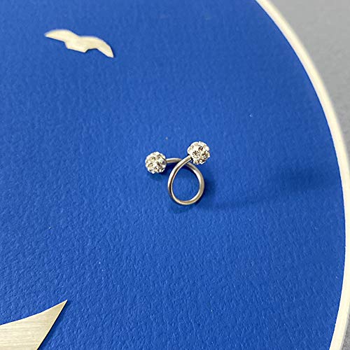 Zittop Steel Twist Helix Cartilage Crystal Ear Stud Body Piercing Earring 16G #TOP4