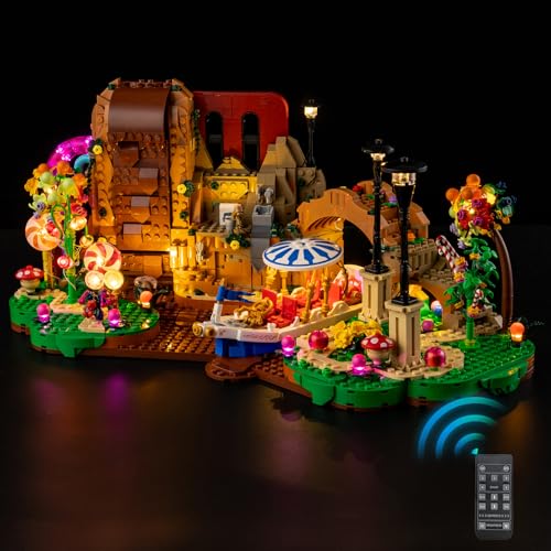 Nitemode LED Light Kit Compatible with Lego Willy Wonka & The Chocolate Factory 21360 Upgraded Remote Control Multi-Light Effect Sequence Design Lighting Accessories(No Model)