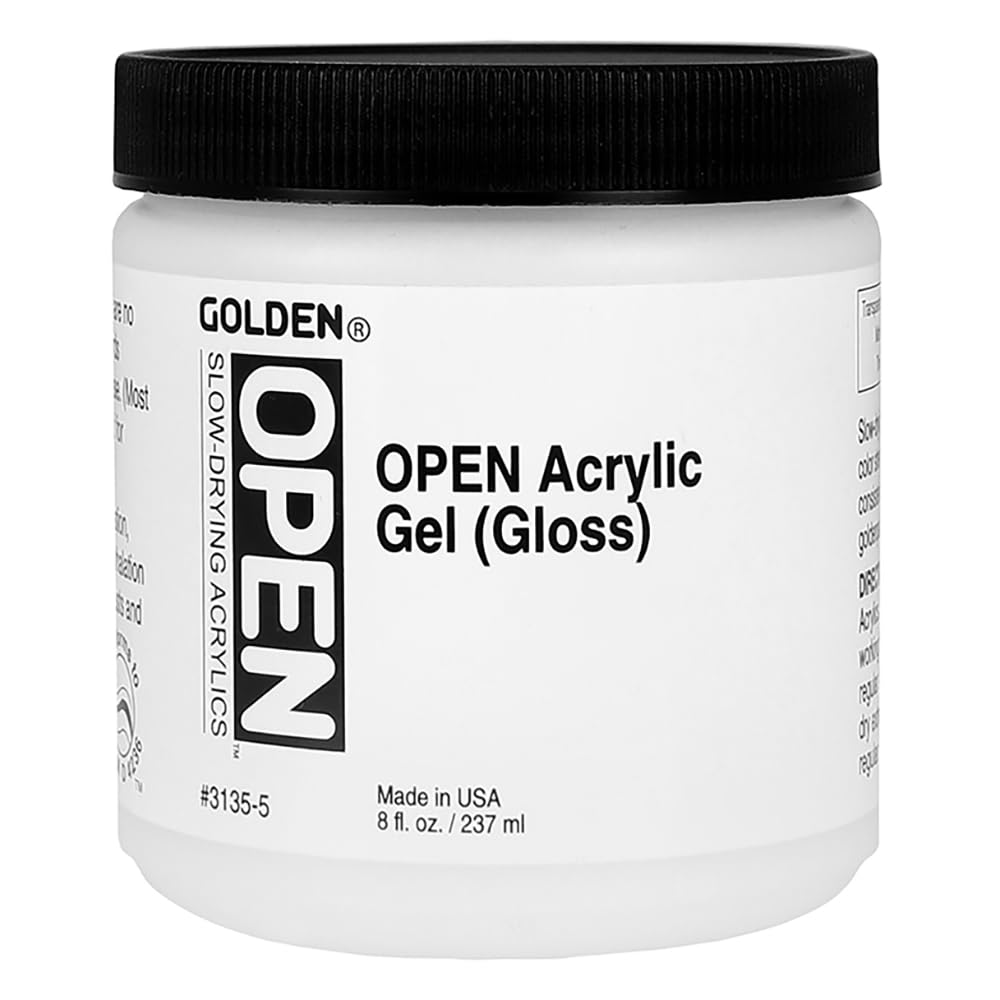 OPEN Slow-Drying Acrylics by GOLDEN, Acrylic Gel (Gloss), 8 fl oz. jar
