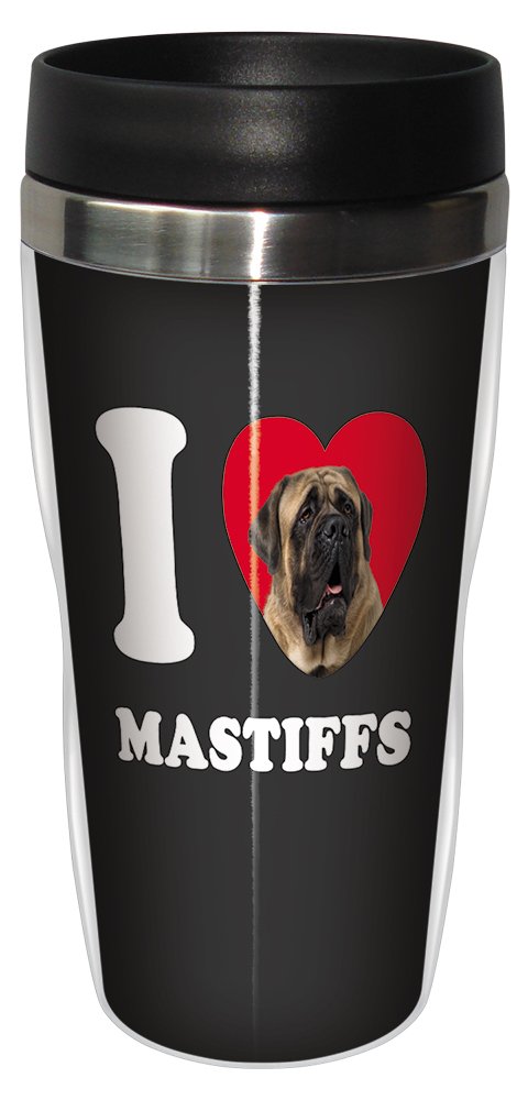 Tree-Free Greetings I Heart Mastiffs Sip 'N Go Stainless Lined Travel Tumbler, 16-Ounce (SG25085)
