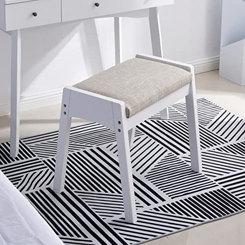 BEWISHOME-Vanity-Stool-Bedroom-Vanity-Chair-with-Large-Surface-Upholstered-Seat-Vanity-Bench-Desk-Stool-Makeup-Chair18-Height-Makeup-Bench-Stool-Chair-Stool-for-Vanity-Makeup-Stool-White-FSD05W BEWISHOME Vanity Stool Bedroom Vanity Chair with Large Surface Upholstered Seat Vanity Bench Desk Stool Makeup Chair18 Height Makeup Bench Stool Chair Stool for Vanity Makeup Stool White FSD05W