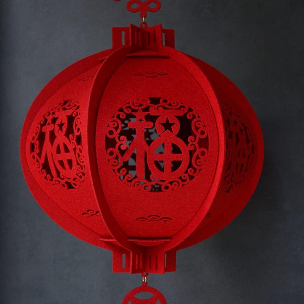 LIOONS Chinese Lanterns, 3D Puzzle Lantern, Lucky Red Lantern, Hanging Lantern Outdoor Decoration Paper Lantern Lamp