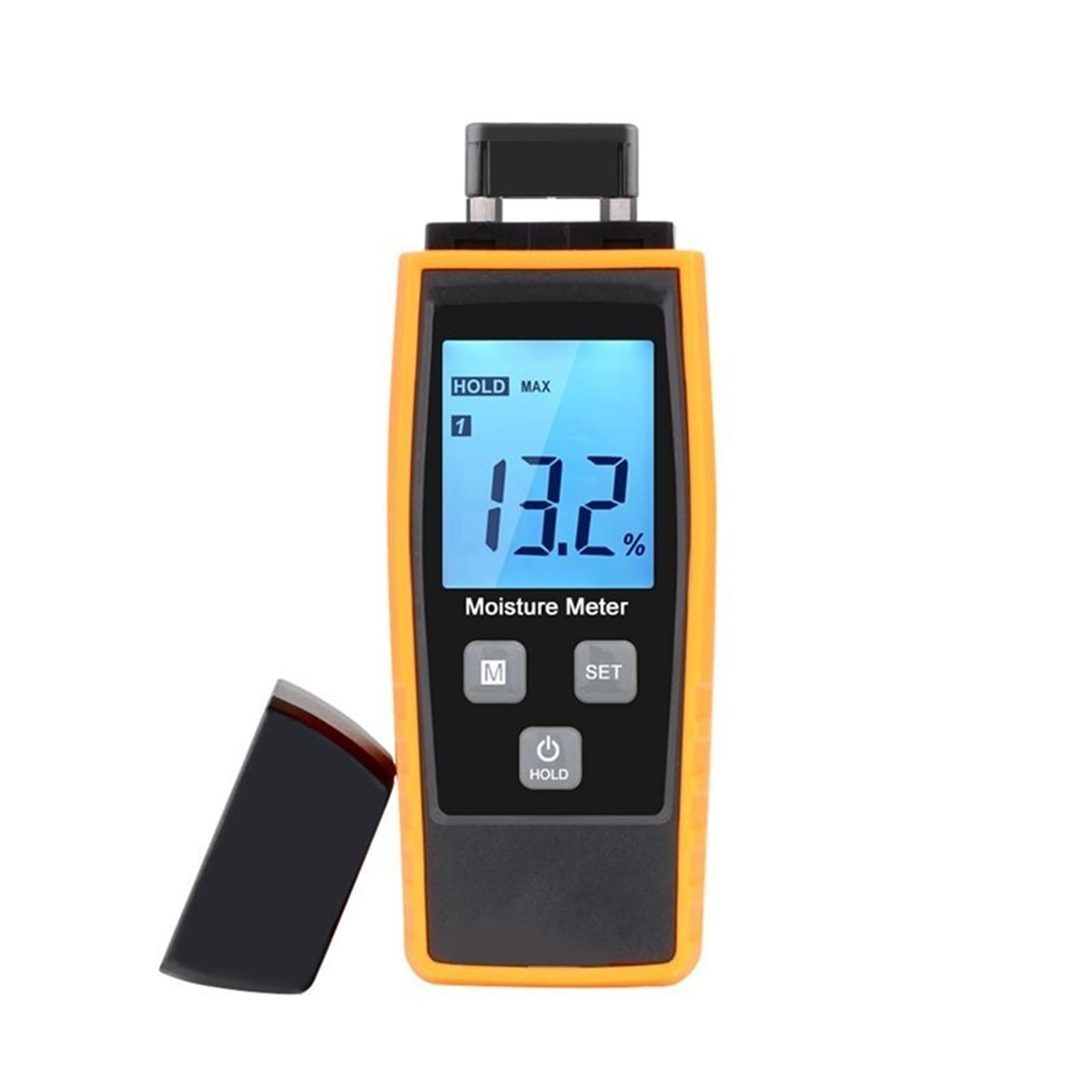 Digital Moisture Tester, Large LCD Digital Wood Moisture Meter 0-80% Portable Cement Mortar Humidity Tester Timber Damp Detector Backlight