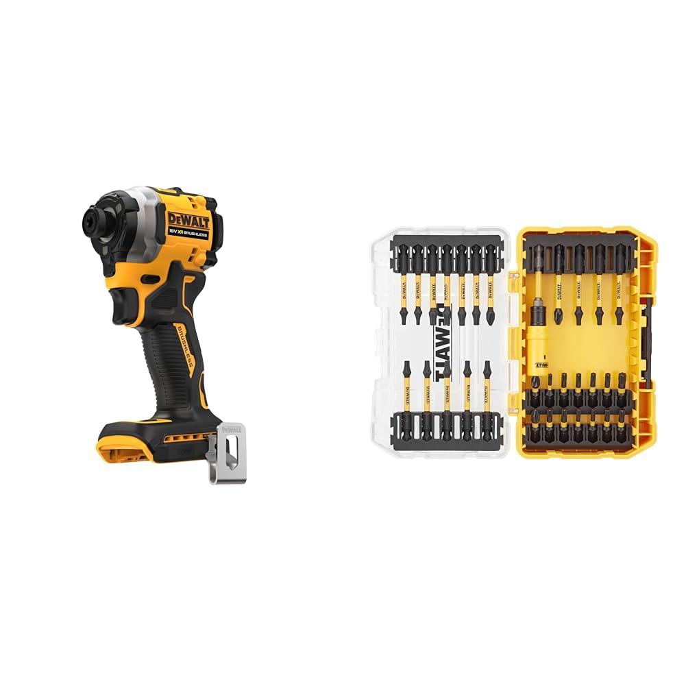Dewalt Xr Brushless DCF850N-XJ Wkrętarka, Czarny/Żółty, 20 x 15 x 10 cm & Dewalt DT70745T Zestaw Akcesoriów, Czarny/Żółty, 31 Elementów