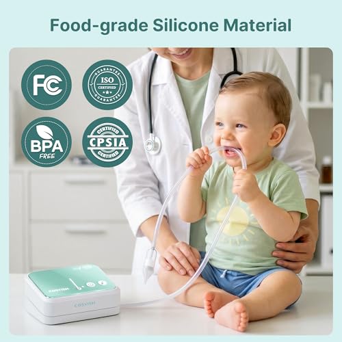 Image of Nasal Aspirator for Baby, Hospital-Grade 78KPa Strong Suction Baby Nose Sucker with Anti-Backflow, Electric Nose Suction for Baby, Soothing Lullabies, Rechargeable Baby Nasal Aspirator(Blue-T)