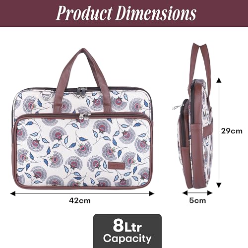 Image of Protecta Stride Floral Printed Laptop Messenger Bag for Men and Women for Office 16 inch Use Macbook Office Briefcase Bag Print Padded Sleeve Straps Durable Design Lightweight 18L Flower Print