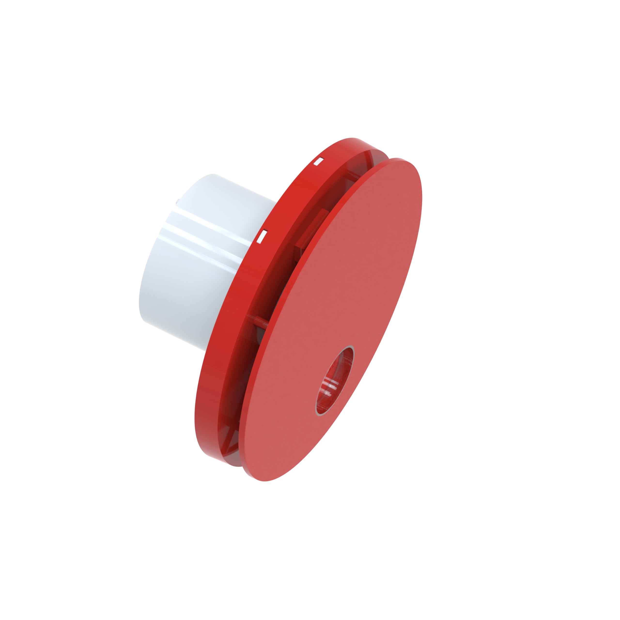 plikc Wifi-Wandventilator mit axialer Absaugung Serie Ario W – Stromversorgung 230 V AC – 100 % Made in Italy (Rot, Bohrung Ø98)