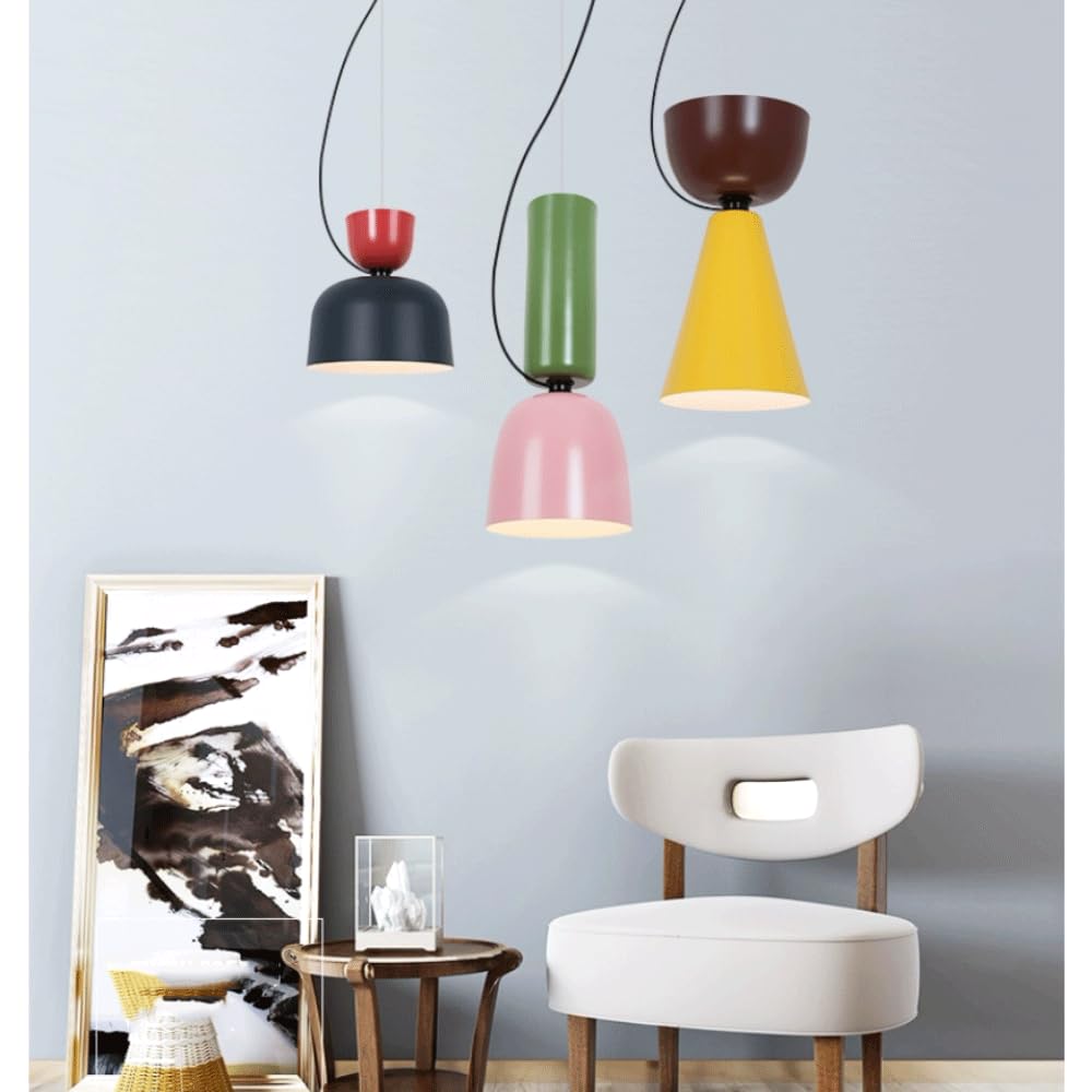 Lampy wiszące, kreatywne oświetlenie wewnętrzne, dekoracyjny żyrandol sufitowy, lampy wiszące w kolorze żelaza, lampa wisząca do sypialni, nocnej jadalni (C)