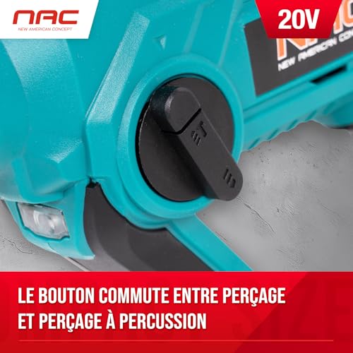 NAC Schlagbohrmaschine 20V 2 0Ah Perceuse à percussion Perceuse visseuse - vue 6