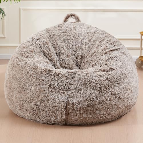 Catálogo de Puffs los mejores 10. 44 WSOFRLAC Puffs Esponjosos Sin Relleno, Cómodos Y Extragrandes para Adultos Y Niños, con Bolsillo Lateral, Suave Y Esponjoso, de Piel Sintética.