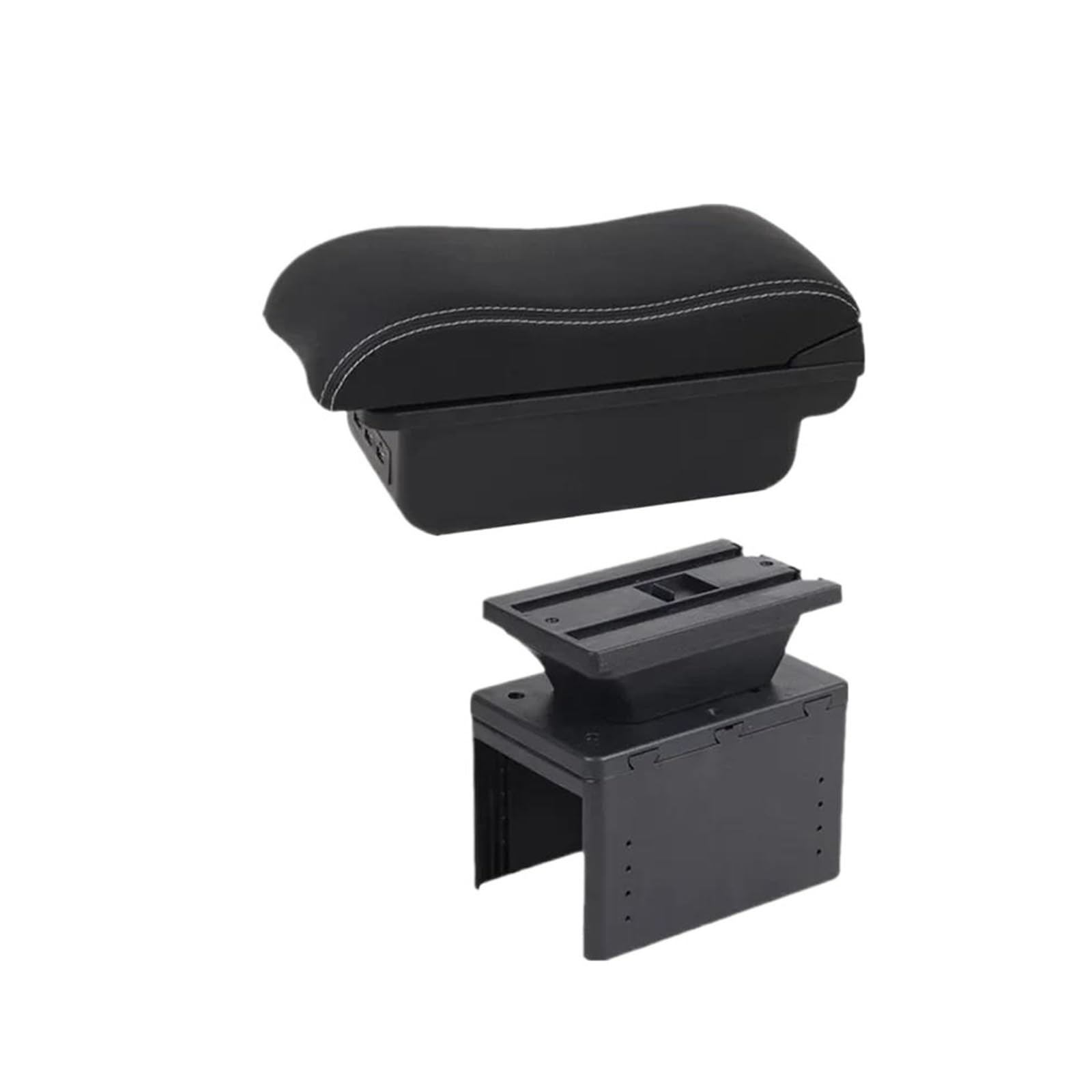 OOPUHKSY Car Armrest Storage Box Interior For Ford For Fiesta MK8 Car Accessories Armrest Box(B2 white line 3USB)