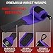 TECEUM Weightlifting Wrist Wraps with Thumb Loop – Purple – Beast Mode – 18 inch – Heavy-Duty Workout Wrist Support & Protection – Ideal for Powerlifting, Strength Training, Bodybuilding