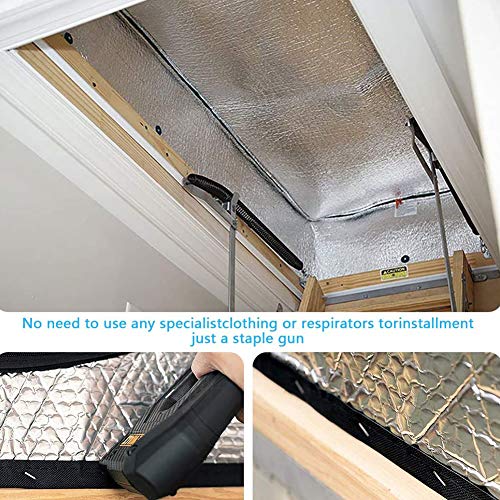 Dachboden Treppen Isolierabdeckung, Isolierabdeckung mit Wasserdicht Reißverschluss, Dachboden Treppe Isolator Abdeckung für Pull Down Treppe, reines Aluminium, feuerfest